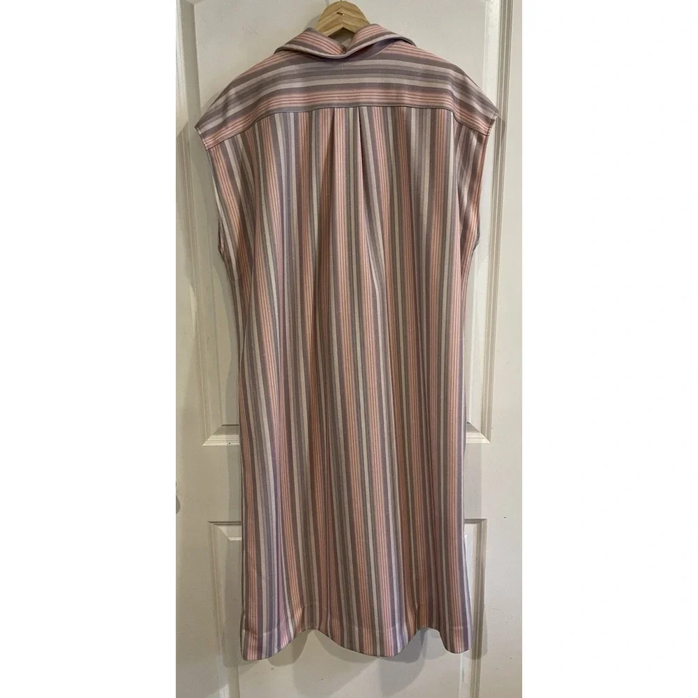 Vintage Striped Maxi Shirt‎ Dress 70s 80s